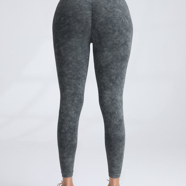 V-Back Scrunch Butt Workout Leggings, Women Seamless Gym Yoga Leggings