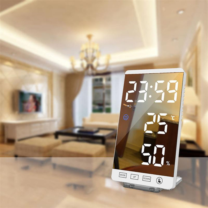 Multifunctional LED Mirror Electronic Alarm Clock