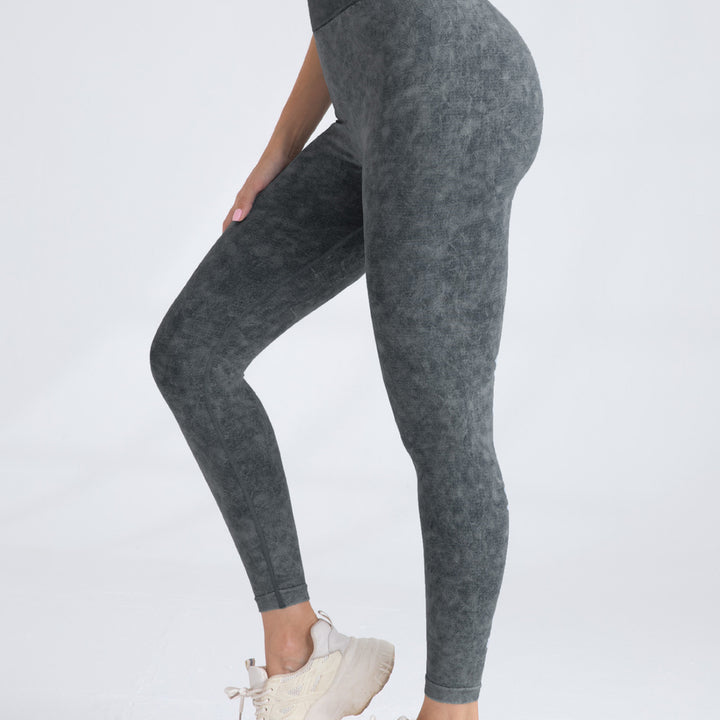 V-Back Scrunch Butt Workout Leggings, Women Seamless Gym Yoga Leggings