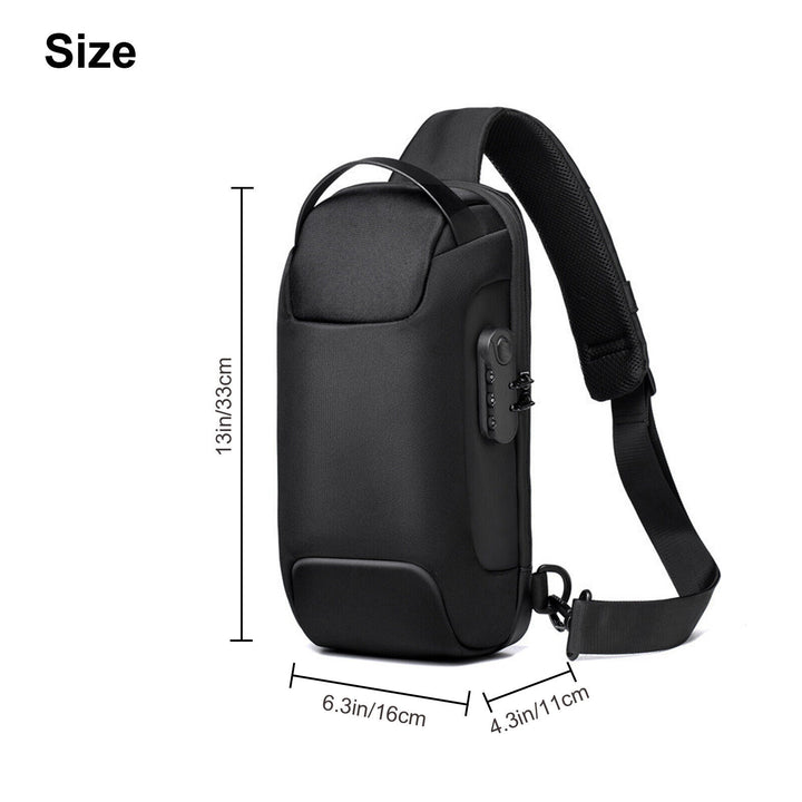 Pack For Male Sling Shoulder Crossbody Waterproof Anti-theft Chest Bag Backpack Pack USB