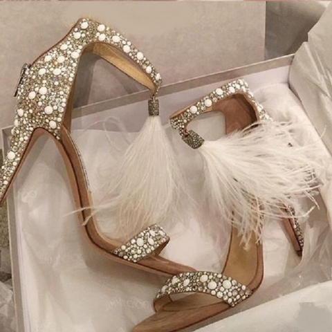 Wedding shoes solid color hot drilling sexy