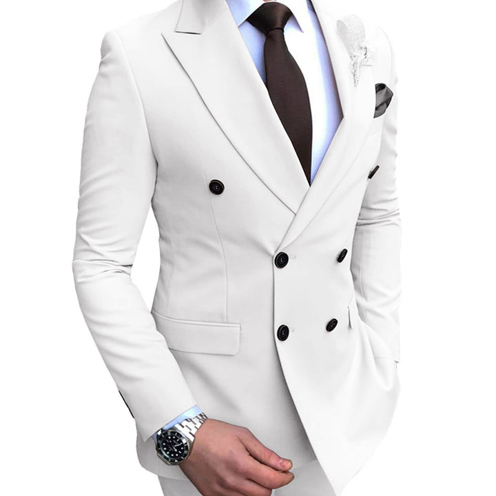 Double Breasted Wedding Groomsman Suit