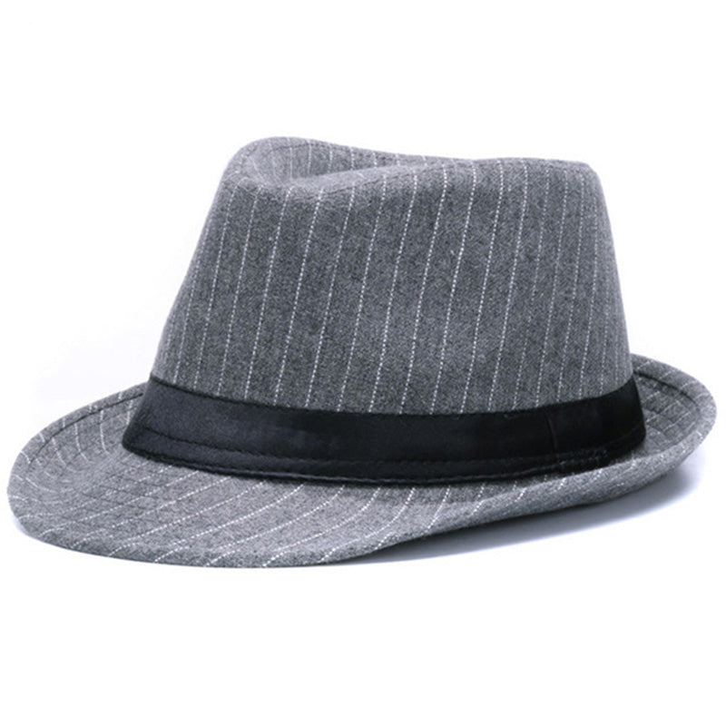 Men's Fashion Striped Fedora Hat