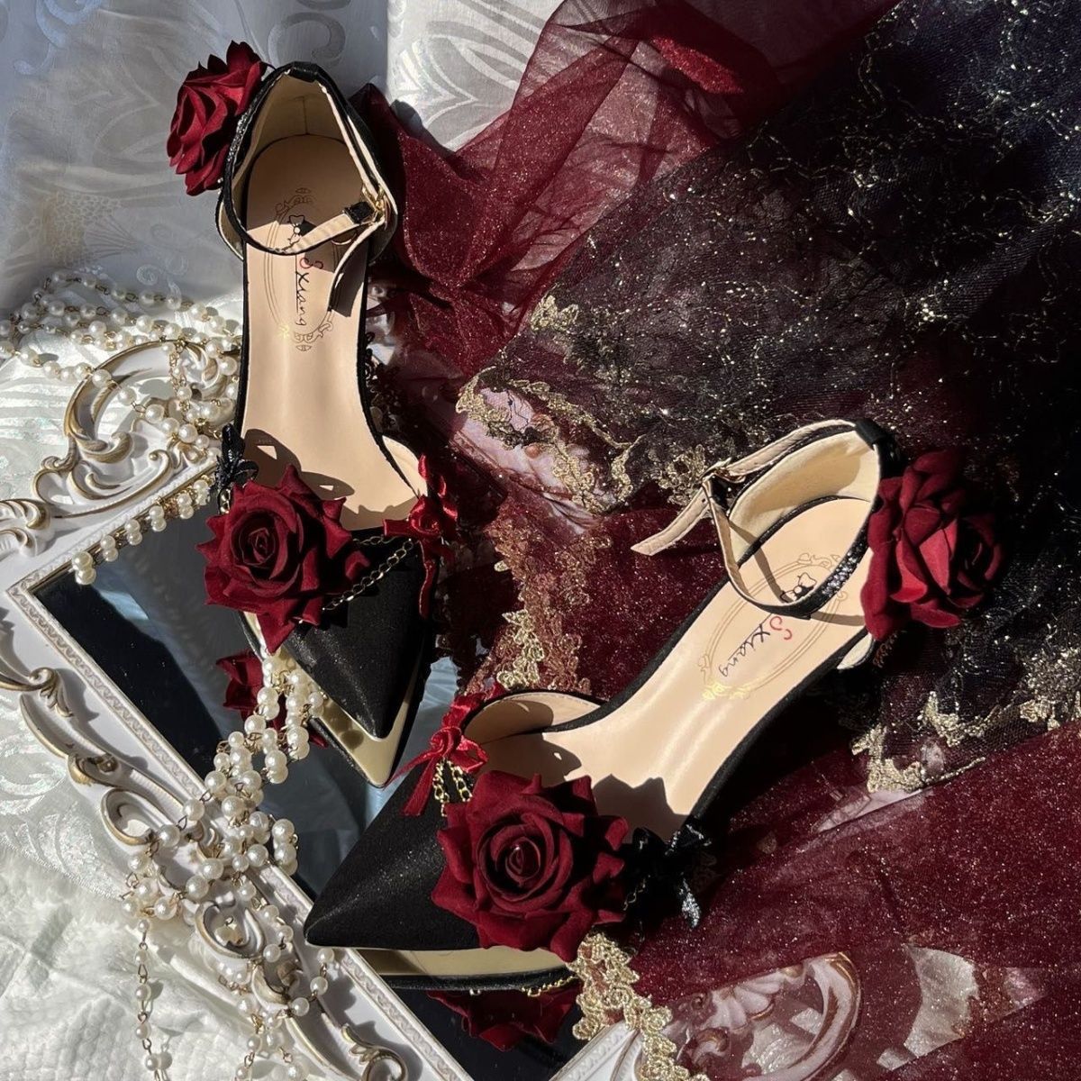 Ceremony Rose Chronicle Pointed High Heels Wedding Shoes Tea Party