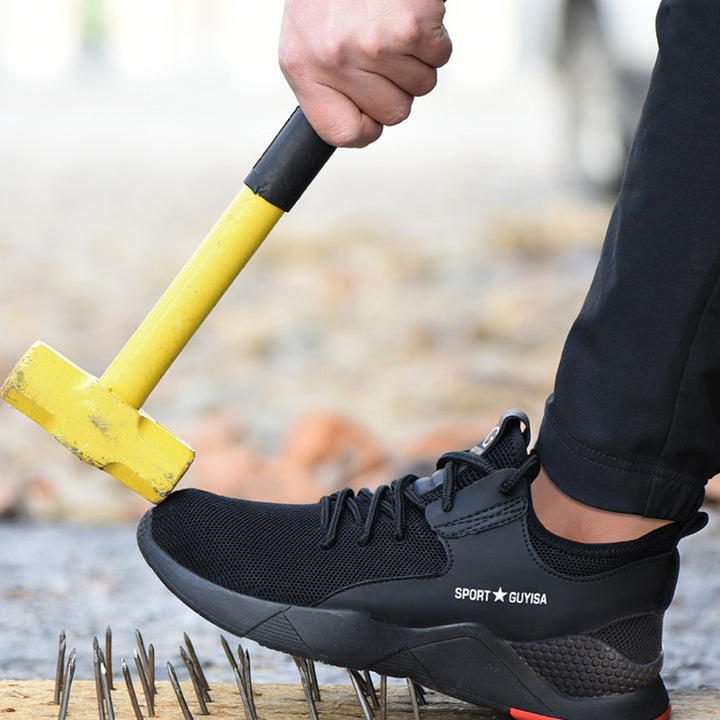 Tênis indestrutíveis com biqueira de aço, homens, mulheres, sapatos leves de trabalho, sapatos de construção industrial