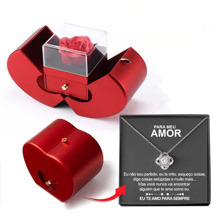 Eternal Rose For Girl Mother's Day Valentine's Day Gifts With Artificial Flower Rose Flower Jewelry Box