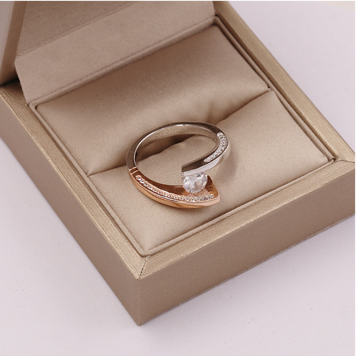 Ring ladies gold wedding color separation jewelry