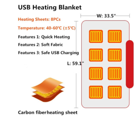 Aquecedor corporal de proteção contra frio USB