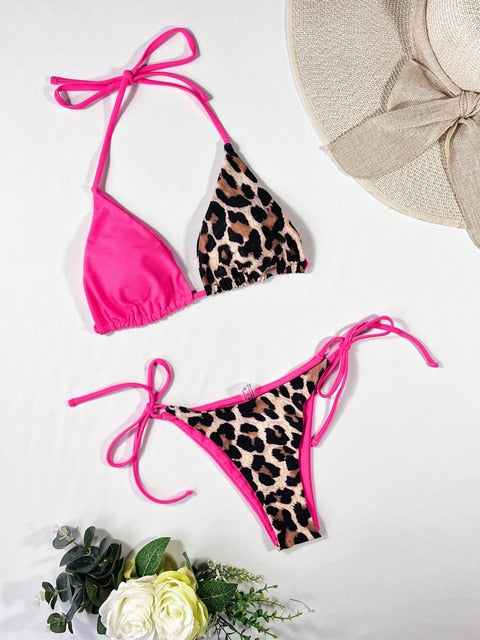 Conjunto de biquíni Ellolace Leopard 2 peças