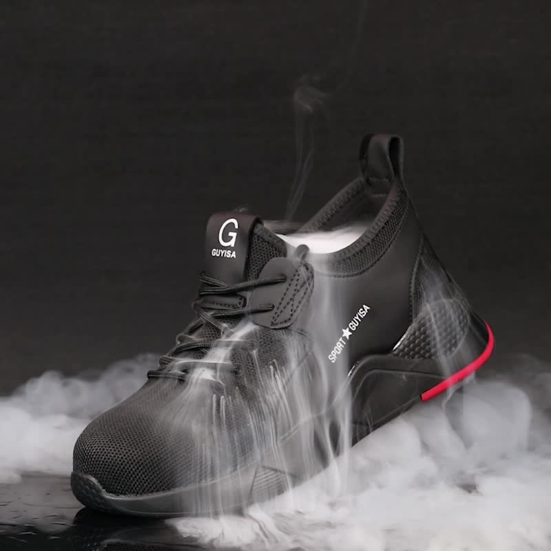 Tênis indestrutíveis com biqueira de aço, homens, mulheres, sapatos leves de trabalho, sapatos de construção industrial