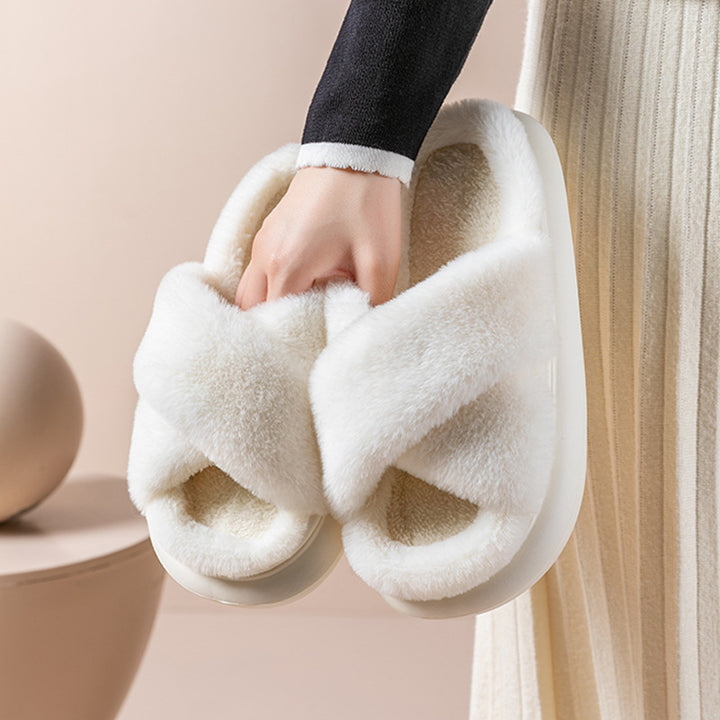 Women's Platform Fuzzy Home Slippers