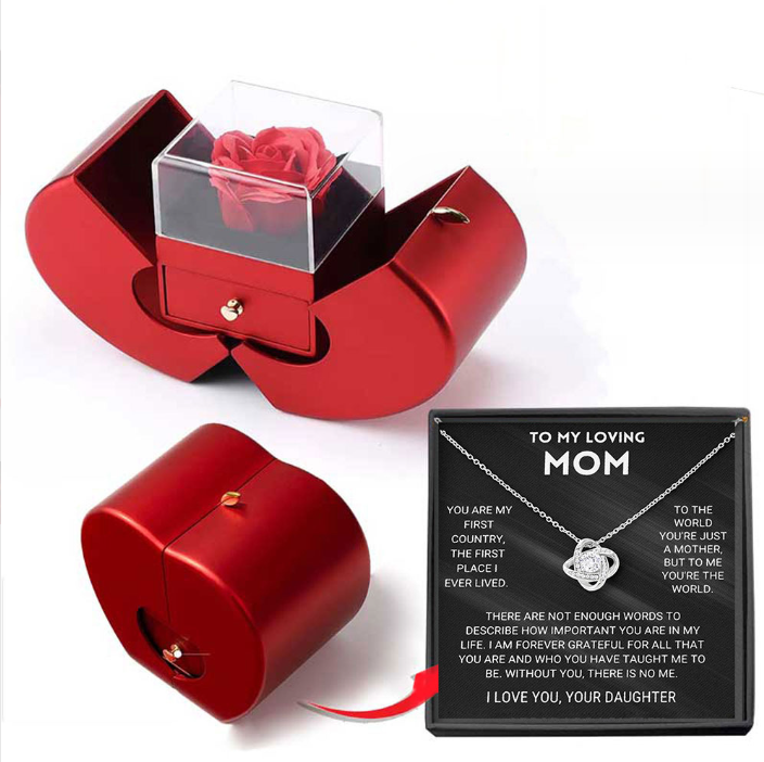 Eternal Rose For Girl Mother's Day Valentine's Day Gifts With Artificial Flower Rose Flower Jewelry Box