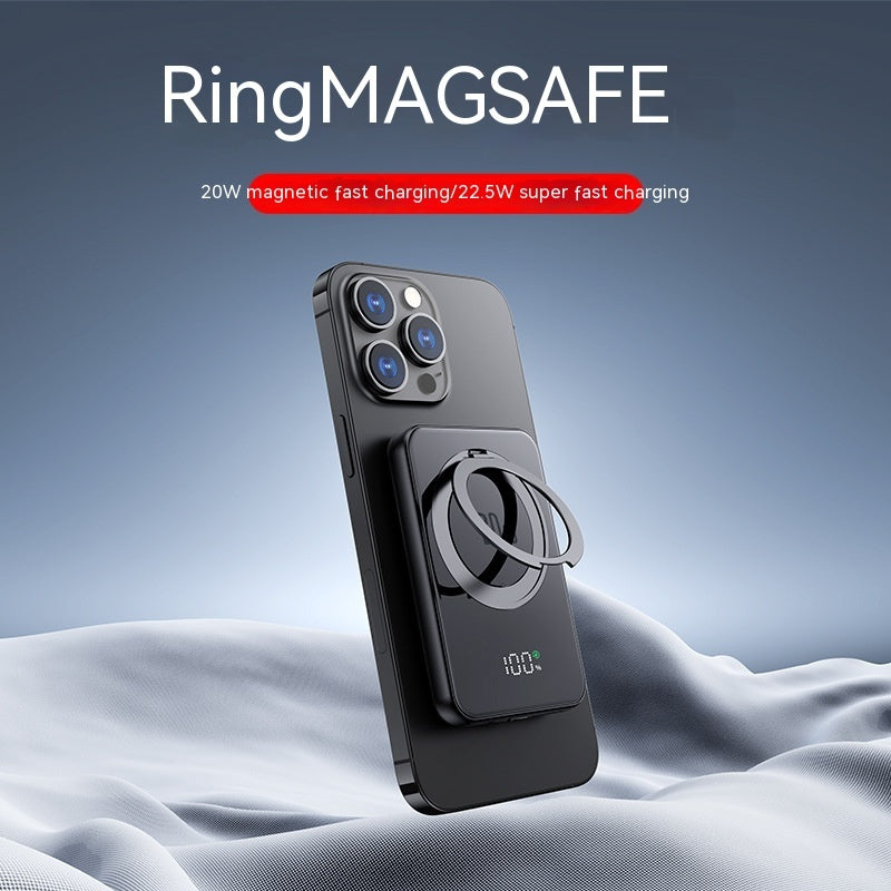 Magnetic Suction With Bracket Wireless Charger Portable 5000mAh Mobile Power Supply