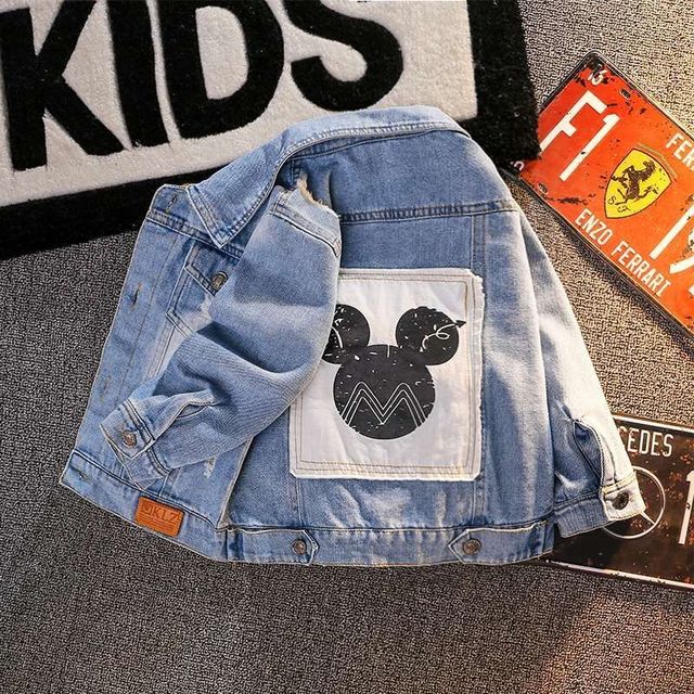 Jaqueta jeans e casacos infantis do Mickey Mouse