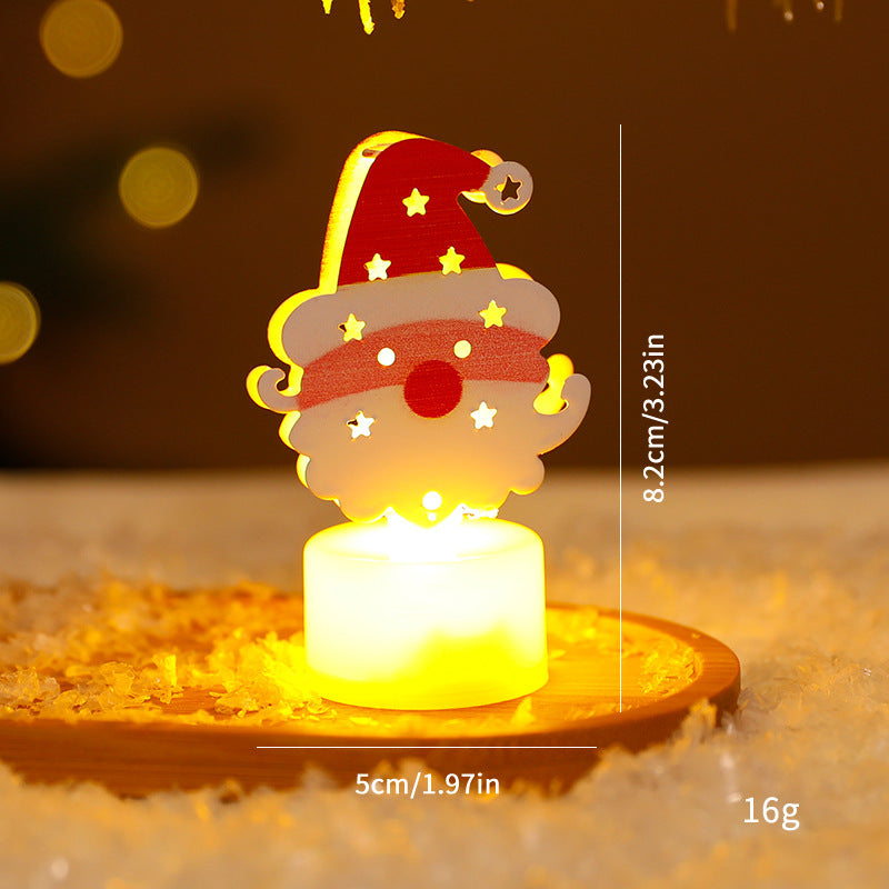 LED Electronic Candle Lights Christmas Trees Santa Claus Snowmen Creative Candles Small Night Lights Home Decorative Ornaments