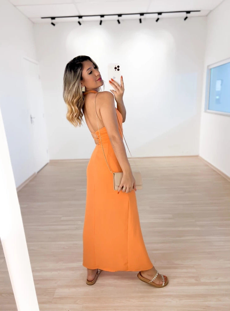 High Waisted Back Dress For Women