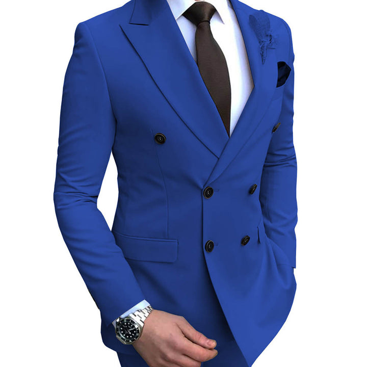 Double Breasted Wedding Groomsman Suit