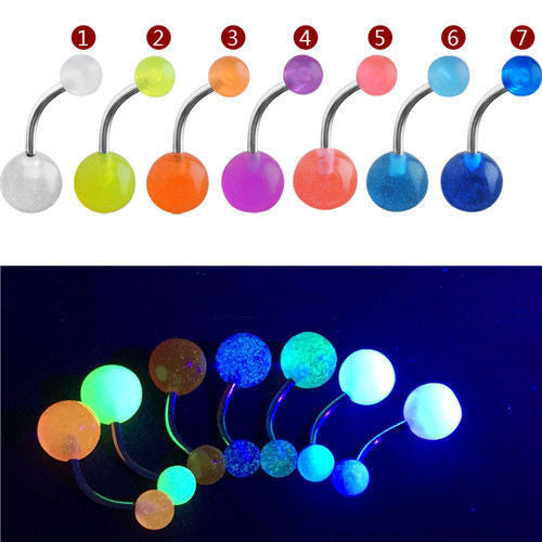 10 PCs A Pack Of Luminous Navel Stud Set Piercing Jewelry