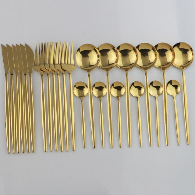 Conjunto de louça de ouro preto 24 unidades