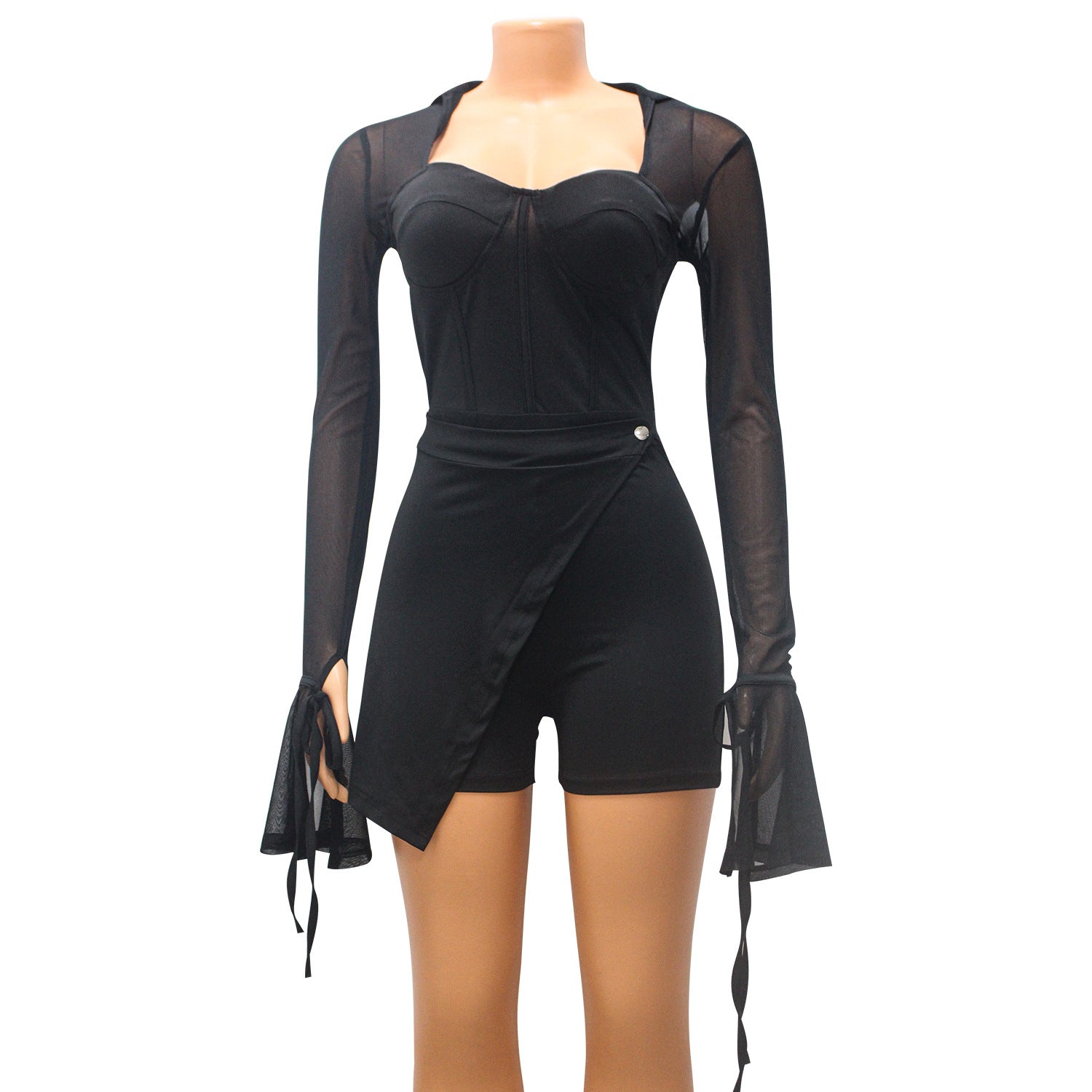 Bell Sleeve Jumpsuit Shorts