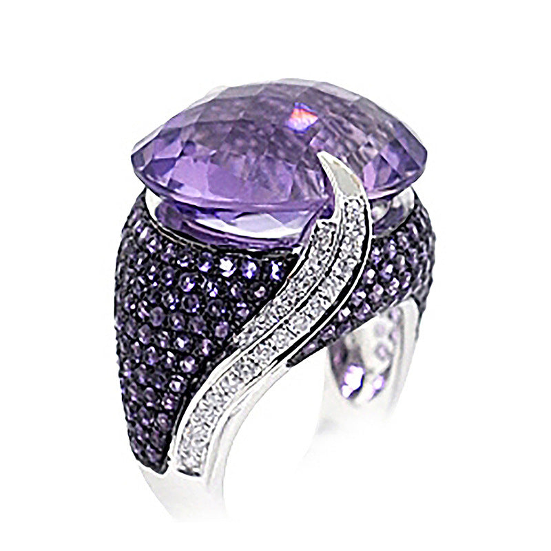 Classic Versatile Purple Zircon Women's Ring