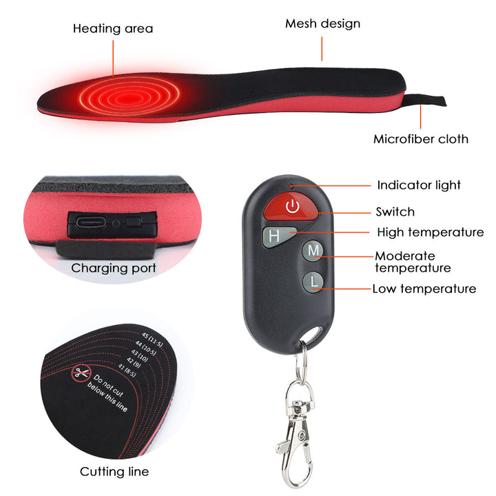 Heated Insoles For Men Women Rechargeable