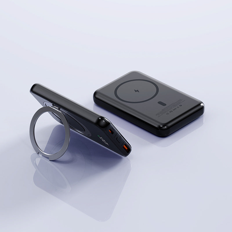 Magnetic Suction With Bracket Wireless Charger Portable 5000mAh Mobile Power Supply