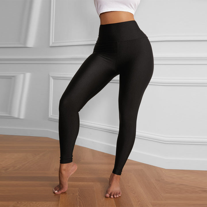 Black High Waist Stretch Slim Sports Leggings