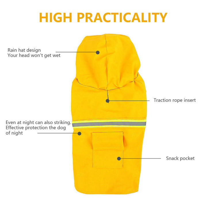 Dog Rain Jacket With Safety Reflective Stripe