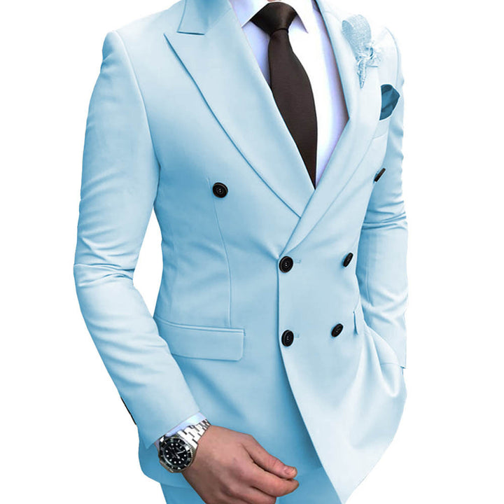 Double Breasted Wedding Groomsman Suit