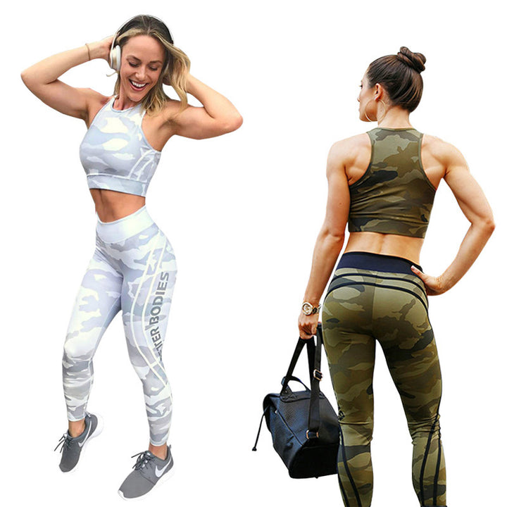 Leggings femininas com estampa camuflada