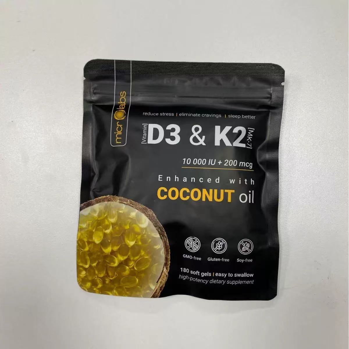 In Stock TK Hot Explosions Vitamin D3 K2 Soft Capsule Dietary Supplement VitaminD3 K 2 180
