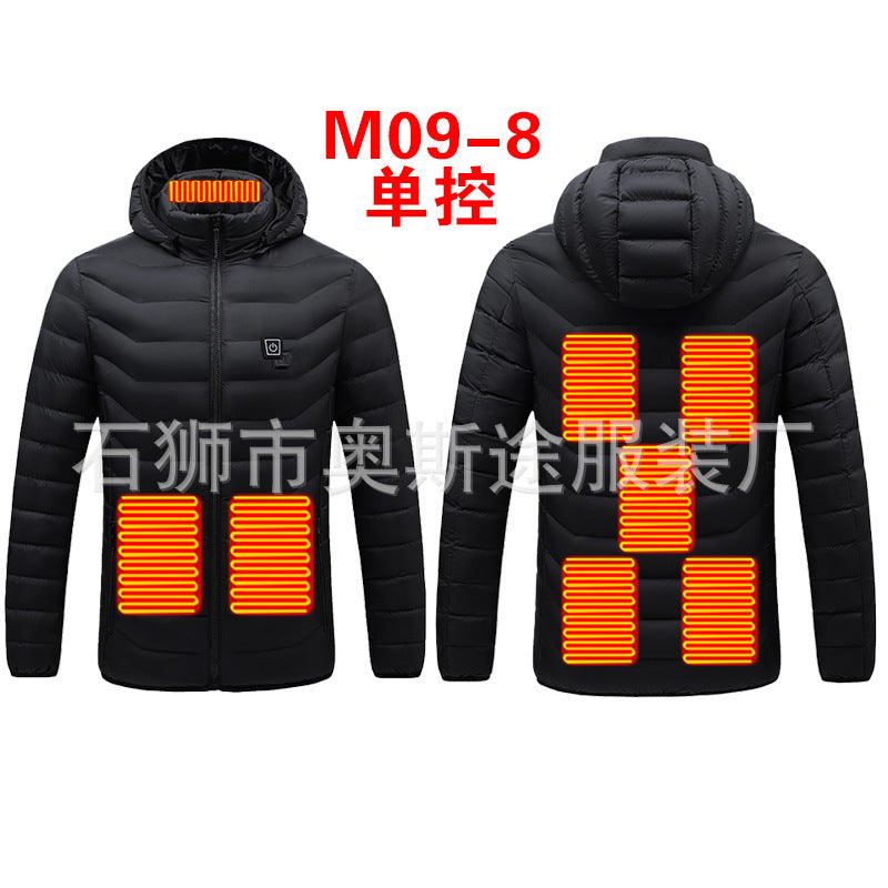 Electric Heating Intelligent Heating Clothing Warm Constant Temperature Heating Cotton Coat USB Charging Cotton Coat