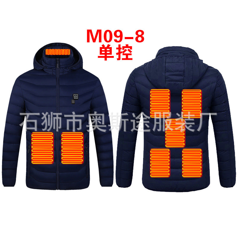 Electric Heating Intelligent Heating Clothing Warm Constant Temperature Heating Cotton Coat USB Charging Cotton Coat