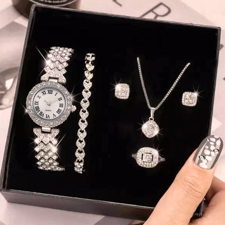 Diamond Luxury Bracelet Watch Suit Women's Quartz