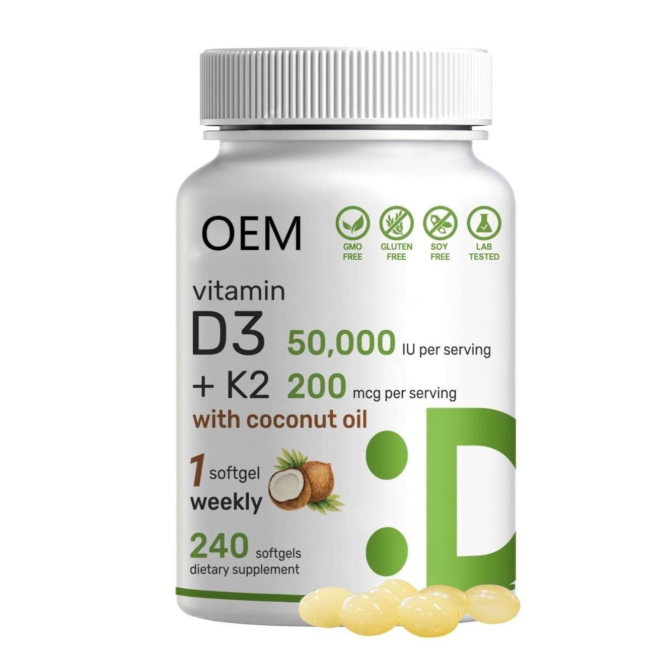 [Overseas Factory] Vitamin D3K2 Supplement Oemodm Health Food Source Factory