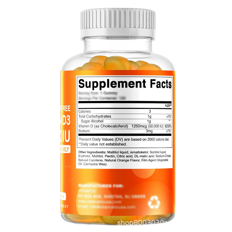 Cross Border Hot Sale Vitamin D3 50,000 IU Gummy Vitamin D3 Gummies Support O EM