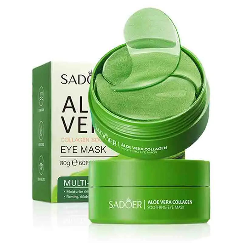 60pcs Aloe Vera Collagen Eye Mask Anti Dark Circles Removal Eyes Bags