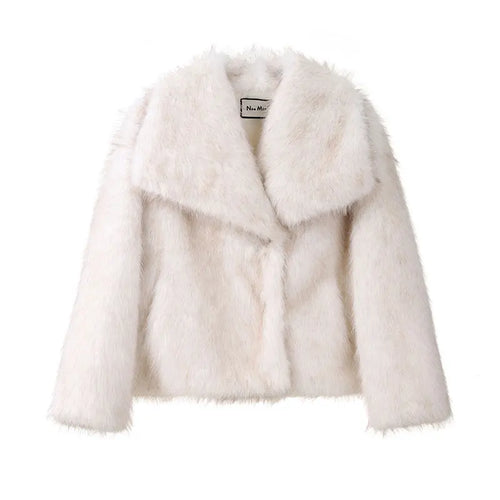 2025 Winter New Fashion Gradient Fluffy Fur Coat Women High Street