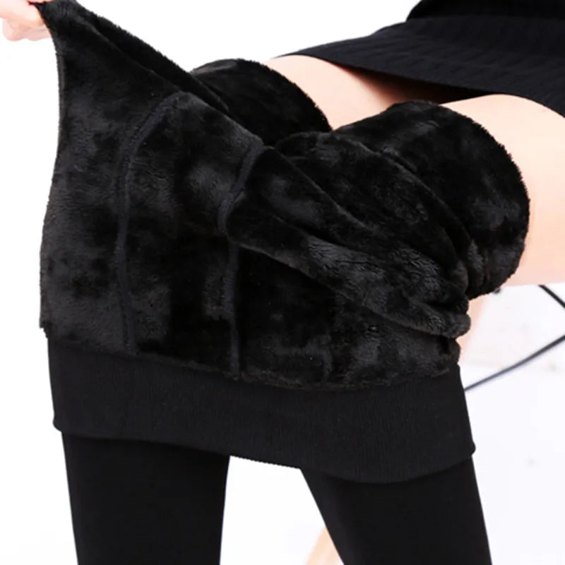 Thick Velvet Winter Leggings Women Skinny Stretch Warm High Waist