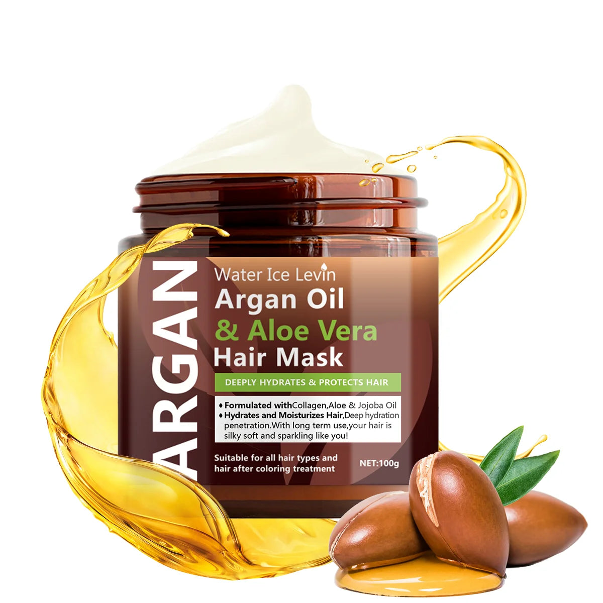 Argan Oil & Aloe Vera Hair Mask Collagen Keratin Treatment Hairs