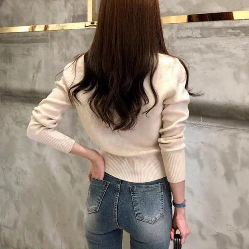 2025 Autumn Long Sleeve Fashion Women Cardigans Sweater Knitted Coat