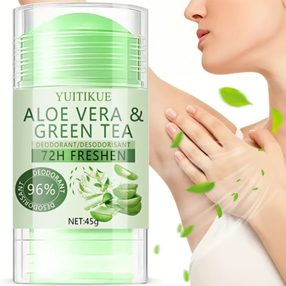 YUITIKUE Aloe Vera and Green Tea Deodorant - 72 Hours Freshness, Odor