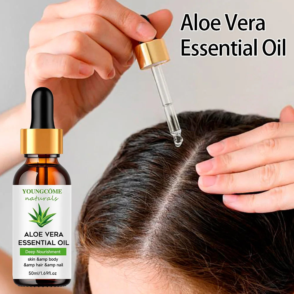 Pure aloe vera moisturizing essential oil nourishes the skin, body,