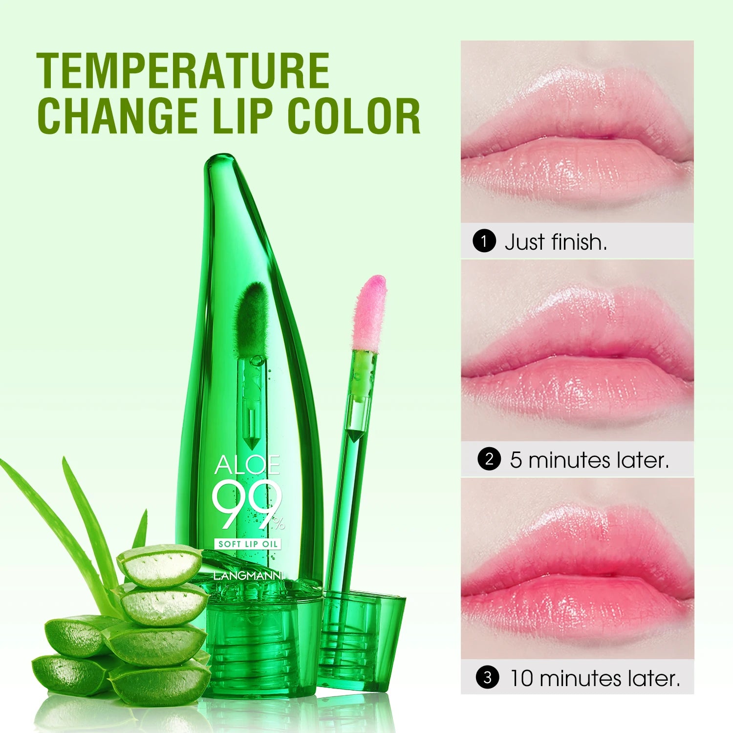 langmannni Aloe Vera Moisturising Lip Gloss Warm Feeling Colour