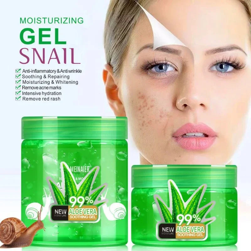 150ml 250ml Aloe Vera Gel Natural Snail Face Cream Deep Moisturize