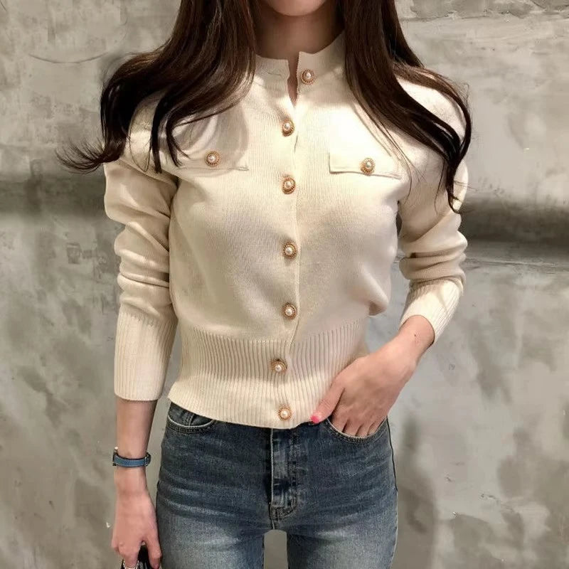2025 Autumn Long Sleeve Fashion Women Cardigans Sweater Knitted Coat