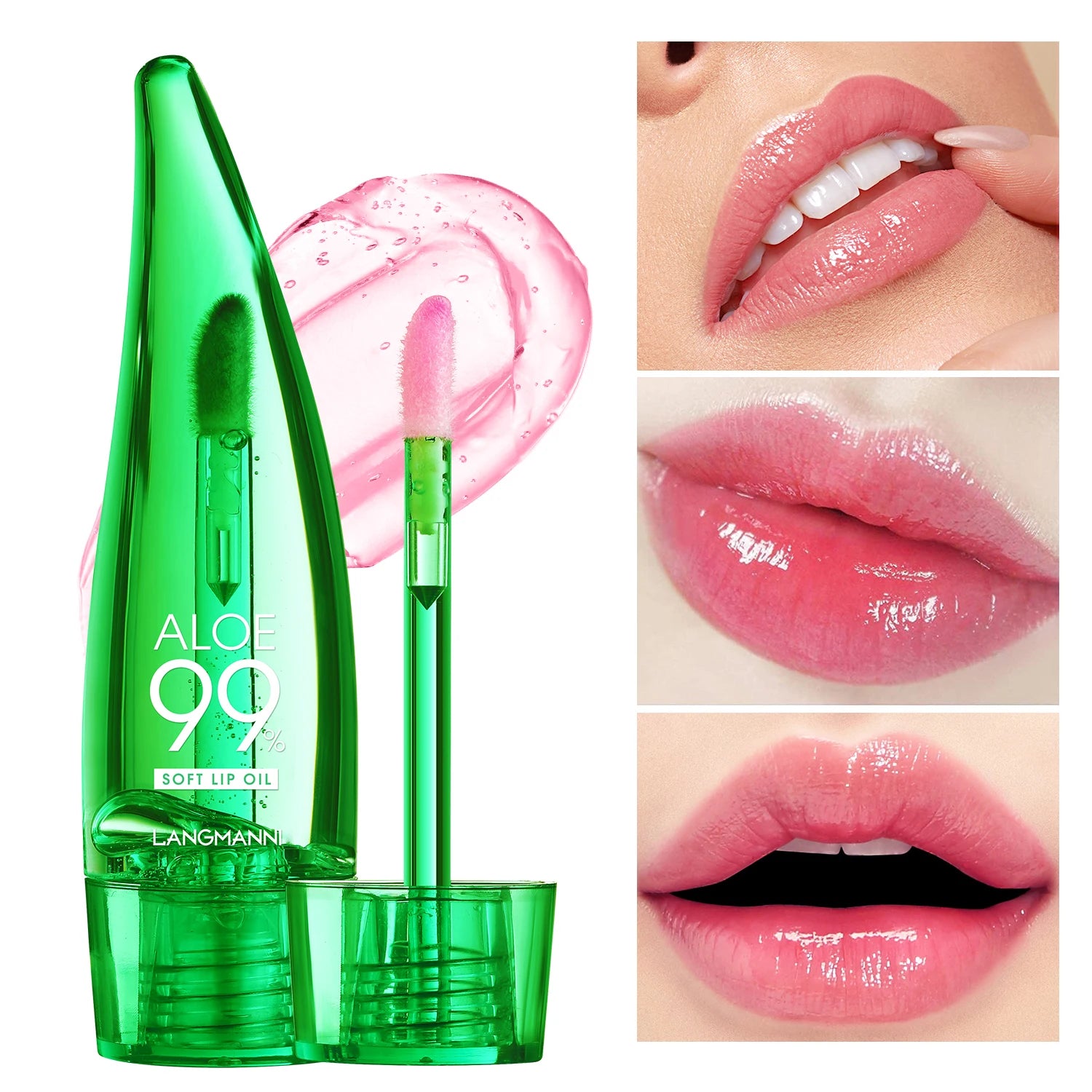 langmannni Aloe Vera Moisturising Lip Gloss Warm Feeling Colour