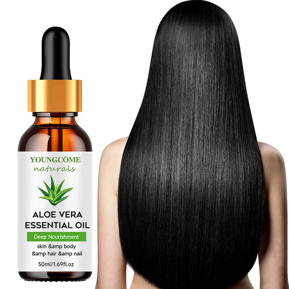 Pure aloe vera moisturizing essential oil nourishes the skin, body,