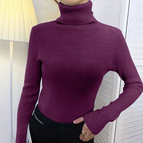 Heliar Women Fall Turtleneck Sweater Knitted Soft Pullovers Cashmere